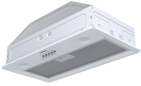 Corbero - Campana Extractora grupo Filtrante | CCSF5222GFW | Caudal 300 m3/h | 2 Luces LED 1 W | Nivel de Ruido 63 dB | 3 Velocidades | 3 Filtros de Aluminio Lavables | Eficiencia Energética D, Blanco