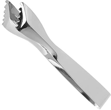 Eiszange, Servierzange, Edelstahl, Eiswürfelzange, Schaufeln, Edelstahl Eiswürfelzange, Eiswürfel Buffet Clip für Cocktails, Bar Werkzeuge, Servierwerkzeuge (Spiegellicht schräg)