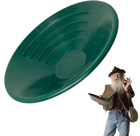 Evember Gold Washing Pan, Gold Washing Pan Sieve - Gold Saucepan with Shallow Groove Structure for Mining, Water Source, Inaccessible Mountains