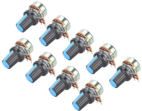 Potentiometer, Potentiometer mit Knopf, Potentiometer-Paket, Einzeiliger Drehregler für Elektronische Geräte für Elektriker fürMultimedia für Leistungsverstärker