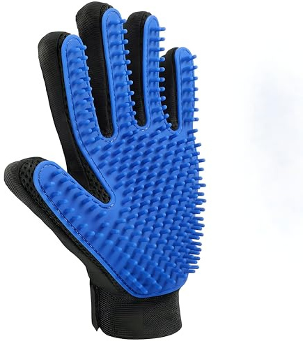 Neo10Ten Fellpflege-Handschuh, Haustier-Bürsten-Handschuh, Haarentfernung, schmutzfreie Fellpflege mit 260 Spitzen, Hunde, Katzen, Kaninchen und Pferde mit langen/kurzen/lockigen Haaren, linke Hand,