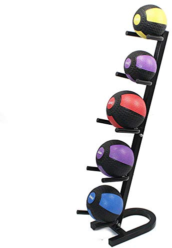YFFDKA Robuster Medizinball-Ständer – 5-lagig, freistehender, tragbarer, aufrechter Sportgeräte-Organizer, Basketball-Display-Halter für Fitnessstudio/Garage Hello