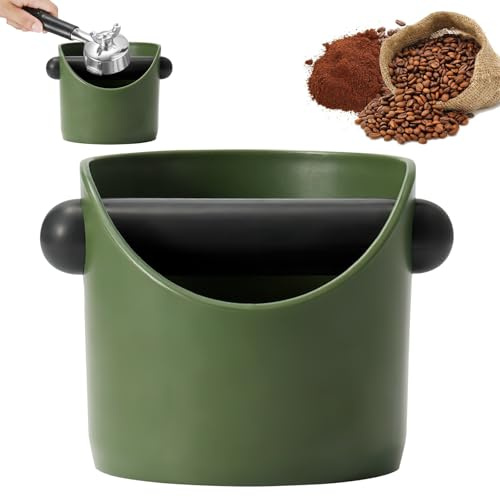 Coffee Knock Box with Removable Metal Knock Bar & Non-Slip Base, Coffee Grind Bin Knock Out Box, Coffee Grounds Container, Espresso Grounds Bin Knock Box