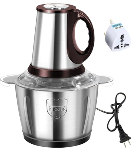 Mini Food Processors, Electric Food Chopper with Stainless Steel Bowl for Meat, Vegetables, Fruits and Nuts (5L)