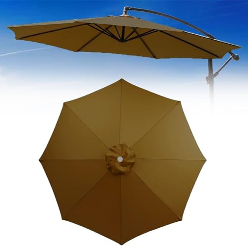 Sonnenschirm-Ersatzabdeckung, Terrassenschirm Ersatzbezug Ersatz-Regenschirmstoff, Marktschirm Ersatz Baldachin Bespannung für Tischschirme im Freien Anti-Ultraviolett-Überdachungsabdeckung(Deep khaki