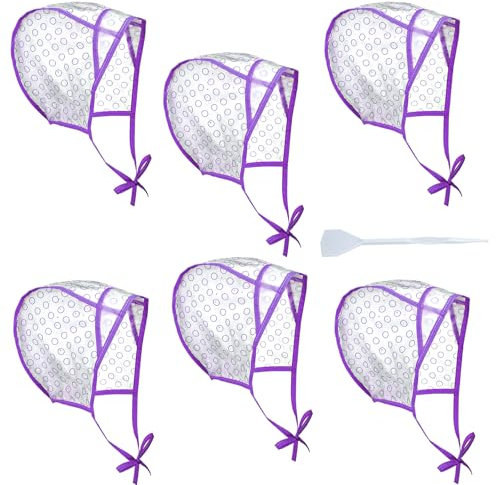 Lusofie Lot de 6 bonnets jetables pour cheveux avec crochet en plastique Violet