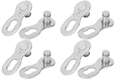 ANKROYU 4 Paar 10-Gang-Fahrradkettenblätter, Stahl-Fahrradkettenglied, universelles Fahrradkettenglied, tragbares Kettenglied, Fahrradkettenteil für Mountainbike-Rennräder (10-Speed Silver)