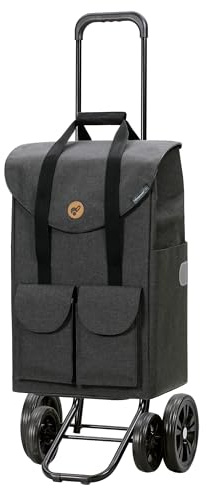 Andersen Einkaufstrolley - klappbar - 54 Liter - 4 Räder | höhenverstellbar - belastbar 50 kg - Stahlgestell - Trolley - Quattro Shopper Jacob anthrazit