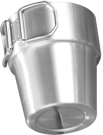 MUSISALY Faltbarer Edelstahl-wasserbecher Für Outdoor-camping Leichter Reisebecher Mit Klappbarem Griff Für Campingtouren Und Reisen