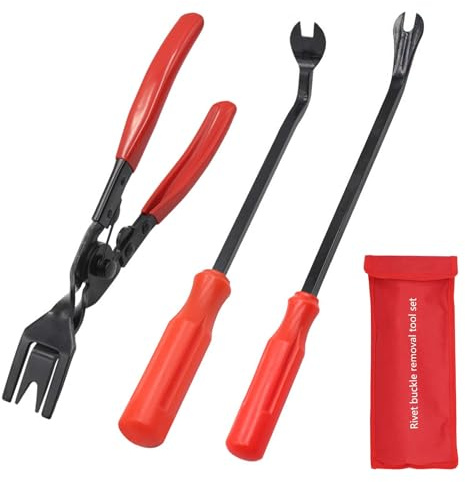 3-teiliges Werkzeug-Set zum Entfernen von Zierleisten, Clip-Entferner-Werkzeug, Auto-Clip-Zangen-Set und Befestigungsentferner, Auto-Nieten-Entferner, Hebelwerkzeug-Reparaturset, mit