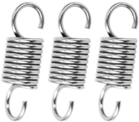 GUNGY Zugfedern mit Haken Edelstahl Zugfeder Spannfeder 35mm Außendurchmesser 12mm Drahtdurchmesser 1,6 mm Hakenwinkel 90 Grad Maximale Zugkraft 6,4kg 1,6x12x35mm 4 Stück
