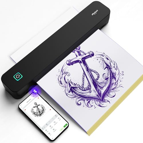PeriPage P92 Tattoo-Schablonendrucker, Thermo-Tattoo-Drucker mit Tattoo-Schablonenpapier, kompatibel mit Telefon, Pad und PC