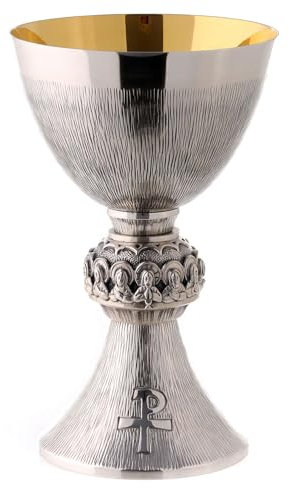 Holyart Cáliz Patena y Copón Molina Última Cena Plata Maciza 925, PatenaAltura cáliz: 18.8 cm|Diámetro Copa Cáliz: 11.5 cm|Diámetro Patena: 16 cm|Diámetro píxide: 13 cm|Altura píxide: 22.5 cm