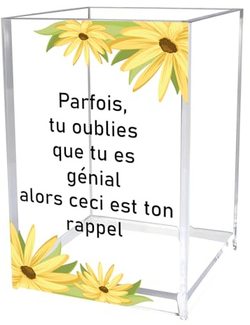Cadeau Personnalisé pour Femme - Pot à Crayon et Rangement Pinceaux Maquillage - Porte Stylo Bureau, Idée Noël pour Soeur, Amie, Copine, Collègue