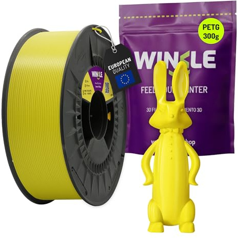 WINKLE PETG Filament 1.75mm Zitronengelb, 300g Spule, 3D Drucker Filament Kompatibel mit FDM Druckern, 3D-Druckmaterialien, Maßgenauigkeit +/- 0.05mm, Schlagfest, Leicht zu Bedrucken