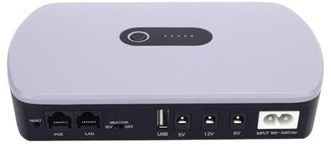 UPS Batterie Backup Unterbrechungsfreie Stromversorgung, 10400mAh Große Kapazität DC Standby für Router, Modem, USB 5V 2A, DC 5V 2A, 9V 1A, 12V 1A, POE 15V 0.6A, 24V 0.6A