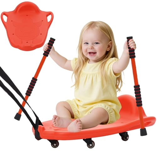 Tavola per scooter di Equilibrio per Bambini Scooter Board con manici Monopattino Sensoriale Autistici con Ruote Universali,Attrezzatura Sportiva Bambini da Interni ed Esterni, Antiscivolo(63 x 53 cm)
