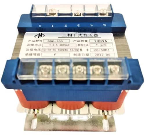 Transformateur triphasé de type sec 380 V à 100 V 100 W Transformateur SBK-100VA Transformateur triphasé 4 fils