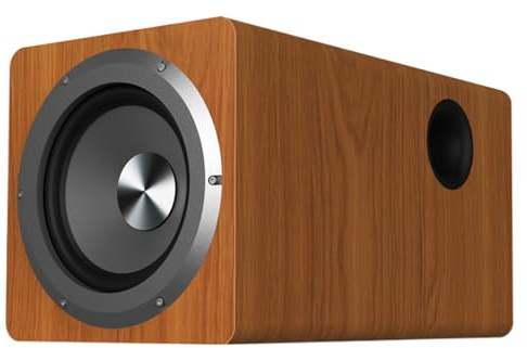 Subwoofer Activo Hi-fi De 6.5, 100 W, para Cine En Casa, Televisores, Teléfonos Móviles Y Ordenadores, Diseño Compacto De Madera con Cable. Oak