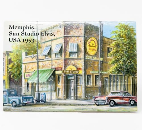 Kühlschrank-Magnet USA - Memphis Sun Studio, 1953 - US Souvenir Kühlschrankmagnete Kühlschrankmagnet I Love Rock and Roll Amerika Südstaaten Mississippi New Orleans Magnete für Magnettafel Valdeig, P