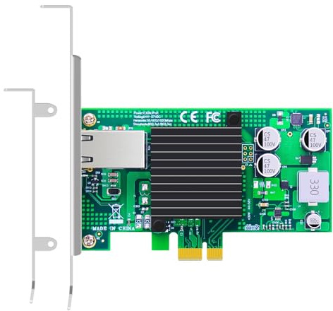 GLOTRENDS ST7225 Tarjeta de Red PoE+ con Función AVB/TSN, Puerto LAN RJ45 Ethernet Gigabit, Interfaz PCIE 2.1 X1, Soporte de Perfil Regular y Bajo