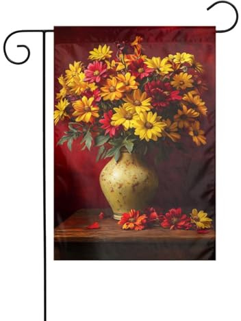 Vaso di crisantemi bandiera da giardino 30 x 45 cm verticale double face casa colonica decorazioni esterne bandiera cortile