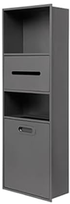 Mensola da bagno a parete in acciaio inox, a doppio strato, senza piastrelle, multicolore, grigio (30 x 86 x 14 cm) per riporre oggetti e decorazioni moderne