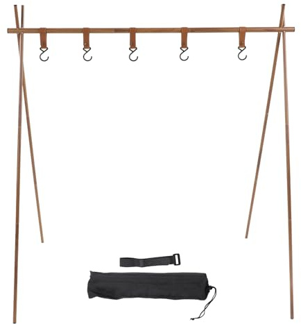 KPOYTWRDN Support Suspendu de Camping léger, trépied Suspendu Portable extérieur, Conception d'étagère en Alliage d'aluminium à Distance de Crochet réglable, Support Suspendu de Camping