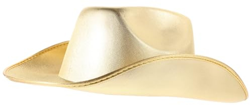 TOBBOMEY Cowboyhut Gold Glitzer Leicht und Langlebig für Westernpartys Halloween und Hochzeiten Unisex