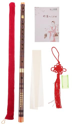 MAJORMENCH Flauta de Bambú Tradicional en Tono E Marrón, Ligera y Cómoda de Sostener, sin Grietas, Adecuado para Principiantes y Músicos Avanzados