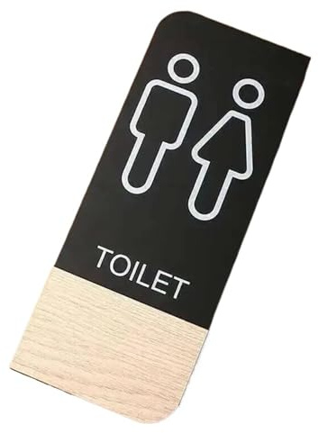 Cartello WC Adesivo for cartello in acrilico Segnaletica da parete Targa for WC Uomini Donne Wc Bagno Porta(Color 7)