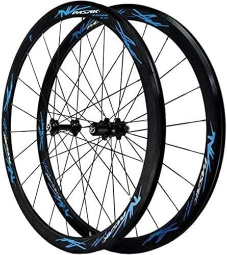 KUNYOS 700C Rennrad Felge Rennrad Laufradsatz Fahrrad Rad 28 Zoll Fahrrad Laufrad Hohlkammerfelge Für 7 8 9 10 11 12-Fach Für C/V-Brakes/Felgenbremse,Blau