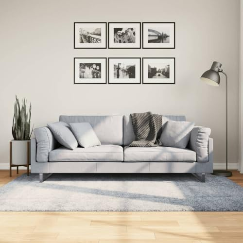 mzdioop Teppich Shaggy Hochflor Modern Blau 140x200 cm, 30 mm Florhöhe, 1500 g/m² Gewicht, 100% Polypropylen, Oeko-TEX geprüft, geeignet für Fußbodenheizung
