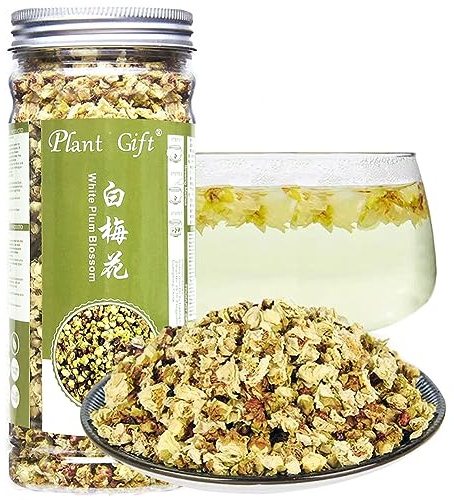 Plant Gift White Plum Blossom Tea 白梅花 Thé de fleurs de prunes blanche, thé de fleur séché, thé vert de prune Loler bio Healy Healbal Heal Heal Green Pluure Blossom Thé Faucher 35g/1.23oz