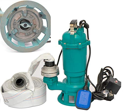 Fäkalienpumpe Tauchpumpe Schmutzwasserpumpe 1500W - 24000l/h Schneidmesser (mit 20m C-Schlauch)