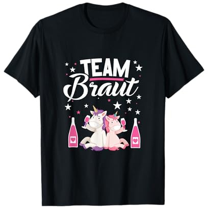 Favshirts - Braut JGA Junggesellenabschied Einhorn T-Shirt Schwarz S
