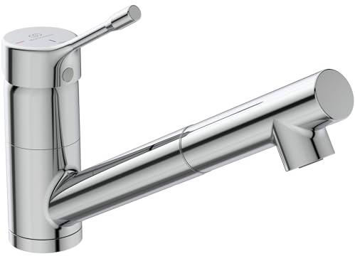 Ideal Standard Ceralook Küchenarmatur, mit 1-Funktionshandbrause, BlueStart-Technologie – Chrom