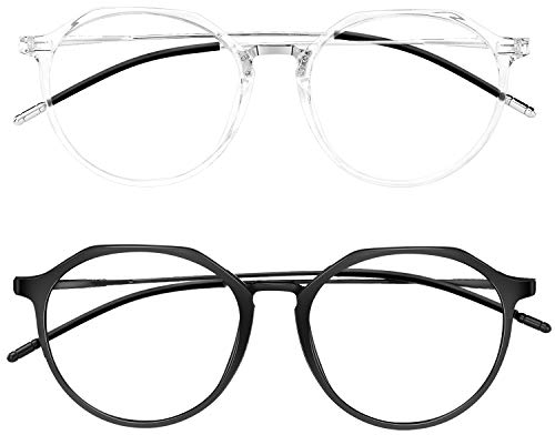 HBselect Set da Occhiali Luce Blu Ridurre l'Affaticamento Occhiali Anti Luce Blu Leggeri e Antiscivoli Occhiali Filtro Luce Blu Anti UV Occhiali da Vista Unisex alla Moda