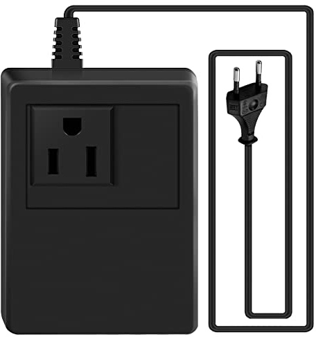 Jevina Transformateur de tension 110 V - Tension descendante - Prise européenne (utilisé uniquement avec les appareils électriques de moins de 70 W)