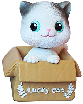 Wackelkopf Hund Auto, Harz Wackelfigur Hund Katze Auto Armaturenbrett Dekoration Lustig Wackelkopf Auto Schüttelnder Wackelkopf Sitzende Hund Dekofigur Auto Ornamente Tischdeko Neujahr Geschenke