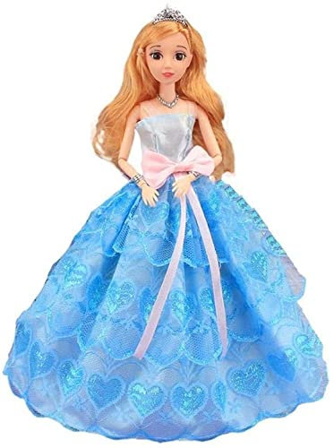 Aeromdale Puppe mit 12 Gelenken, 30 cm, Puppe mit Kleid, Kostüm, Handtasche, Schmuck, Zubehör, Geburtstagsgeschenk – #H