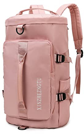 Ergocar Leichtes Wasserdichtes Wanderrucksack Damen Reisetasche, Mit Schuhbeutel Herren Rucksack Trekkingrucksack Reiserucksack Outdoorrucksack Sporttasche Weichgepäck, Rosa Einheitsgröße