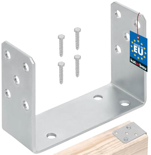 KOTARBAU® Support de poteau en U à visser 150 mm, galvanisé à chaud, la solution parfaite pour assembler différents éléments, argenté