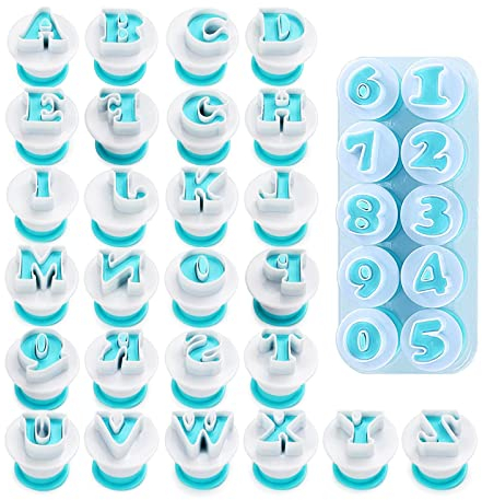 Letras de Cortador de Galletas, 36 Piezas Primavera Moldes para Galletas, Reutilizable, Letras y Numeros, Adecuado para Pasteles, Galletas, Fondant