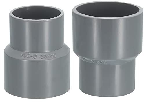 sourcing map Confezione da 2 raccordi per tubi in PVC, adattatori riduttori per tubi dell'acqua, riduttori, da applicare all'esterno/giardino (40 mm e 50 mm ID)