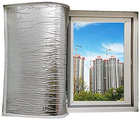 XXIOJUN Fenster Isolierung Kit Für Blöcke Kalte Luft, Doppelseitige Aluminiumfolie Isolierfolie, Wiederverwendbare Schallschutzfolie Für Fenster Für Schlafzimmer, Badezimmer, Garage