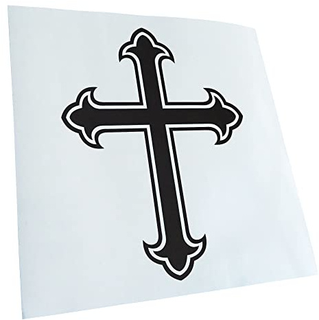 Kiwistar - Autoaufkleber - Mattschwarz - 13x10cm Lilienkreut - Ritterkreuz - Altes Kreuz - Heckscheibe Auto Aufkleber wetterfest für Kfz LKW Mofa Truck - Sticker außen selbstklebend Tuning Zubehör