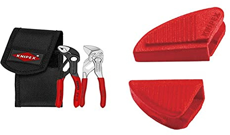 Knipex Mini pliers set in belt tool pouch (self-service card/blister) 00 20 72 V04 & Knipex Protective jaws for 86 XX 180 3 pairs 86 09 180 V01