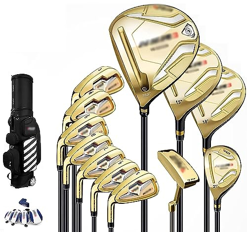 12-delat golfset, vänsterhänta komplett golfklubb för män, med stativväska, kolskaft, golfstandardbollväska