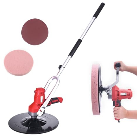 850W Electric Concrete Trowel Machine, Free Control 1-6 Gear Adjustment, Wall Smoothing Polishing Machine with Extension Rod, Electric Plaster Mortar Cement Putty Trowel